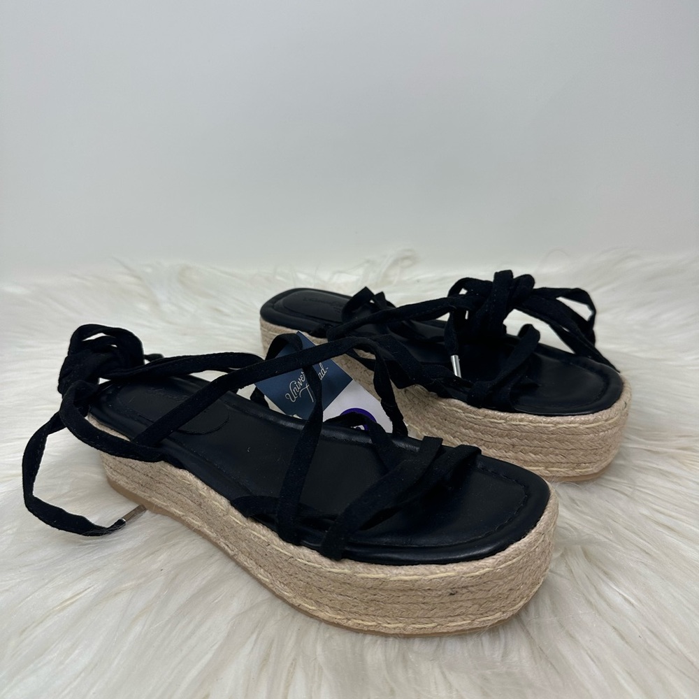 Universal Thread Donny Wedge Platform Heel Laced Espadrille Sandals - Picture 2 of 4